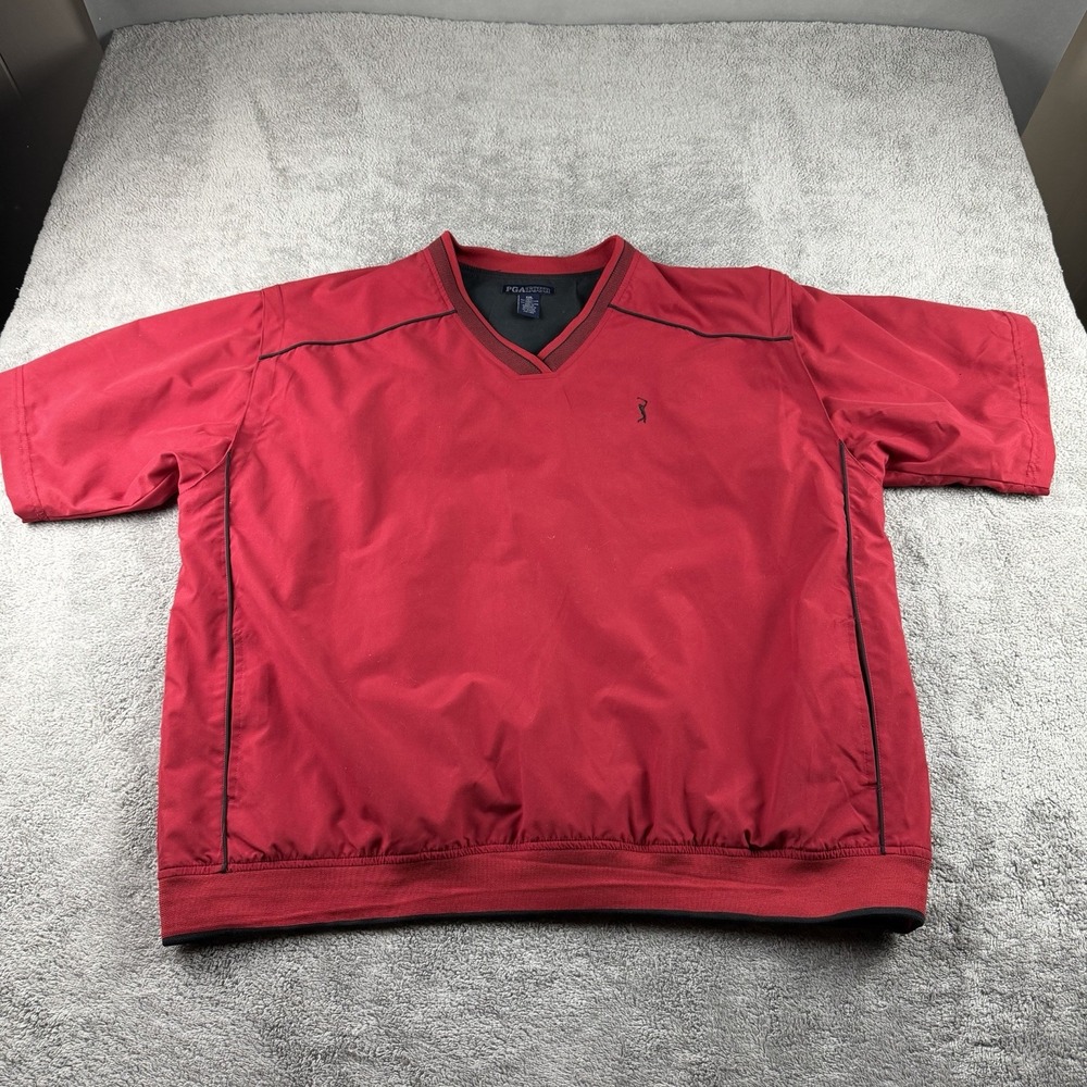 PGA Tour Golf Long‎ Sleeve Pullover Athletic Jacket Mens XXL Red Vintage